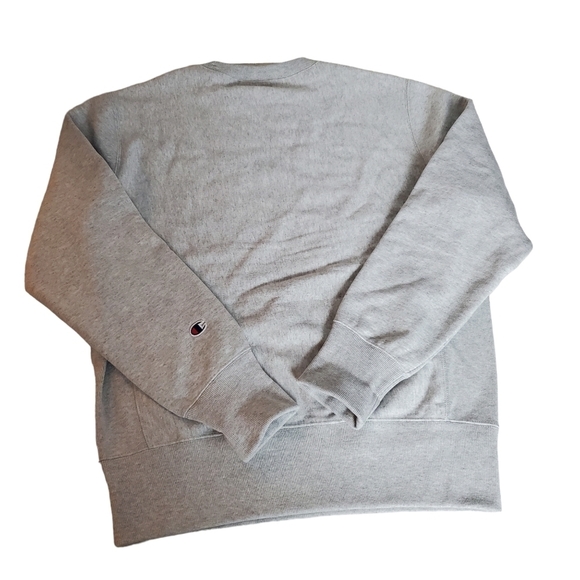 Champion Reverse Weave Mens Large Sweatshirt Warm up Jumper Gray 3 Logo - Picture 3 of 12